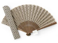 Handfächer Asanoha, Beige