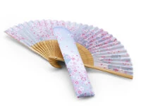 Handfächer Sakura Fubuki, Kirschblüte blau Handfächer Sakura Fubuki, Kirschblüte Blau -oryoki verkäufe handfaecher sakura fubuki kirschbluete blau3
