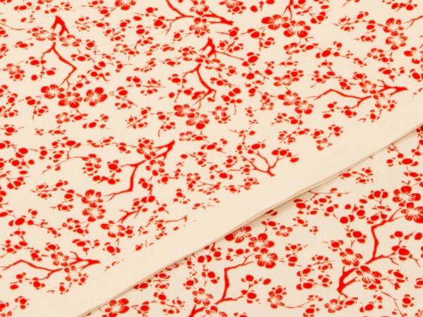 Japanpapier Chiyogami, Blütenzweige hellrot Japanpapier Chiyogami, Blütenzweige Hellrot -oryoki verkäufe japanpapier chiyogami bluetenzweige hellrot 1