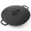 Wok Pfanne / Topf, Gusseisen Mit Deckel, 2 Größen -oryoki verkäufe wok pfanne topf gusseisen mit deckel 2 groessen
